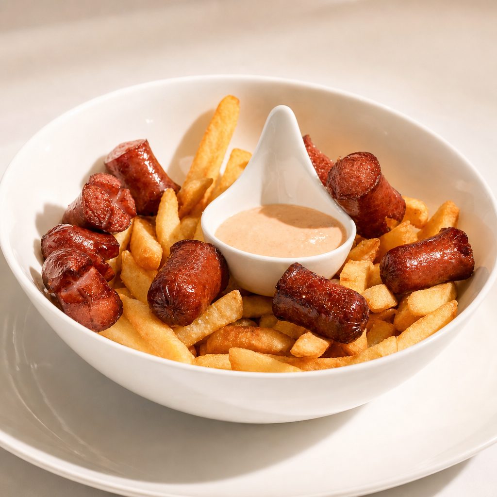 Salchipapas.