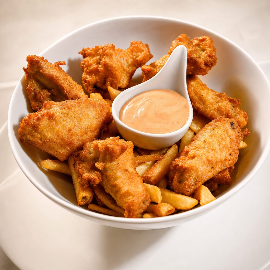 Chicken Wings W/ French Fries.