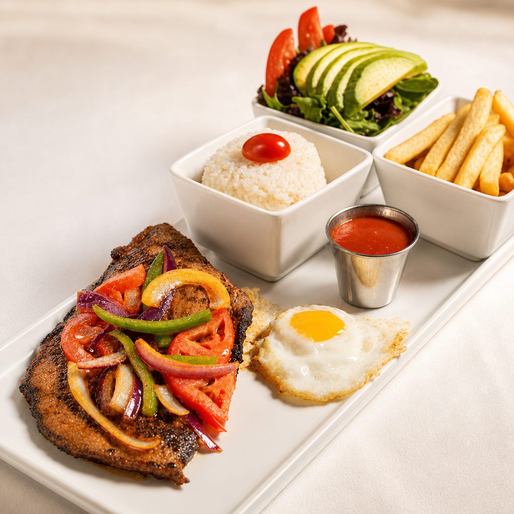 Beefsteak in a Creole Sauce / Churrasco.